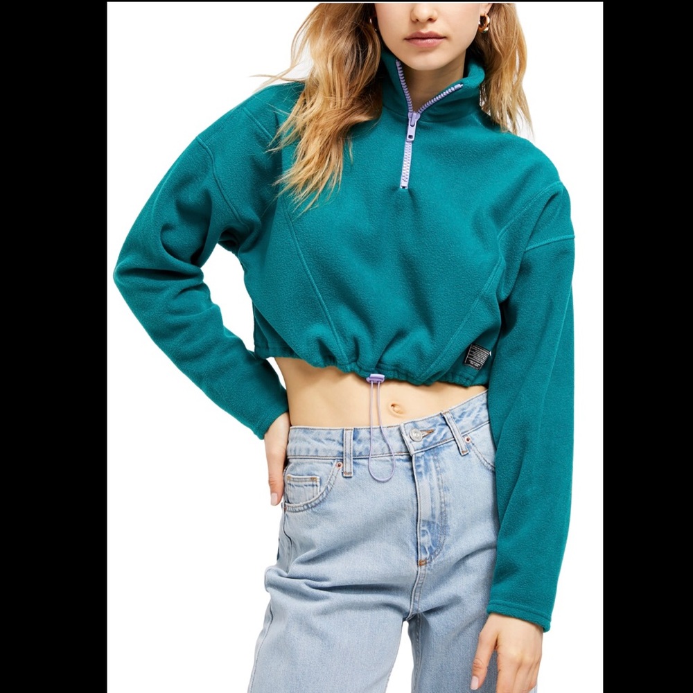 BDG Fleece Crop Track Pullover